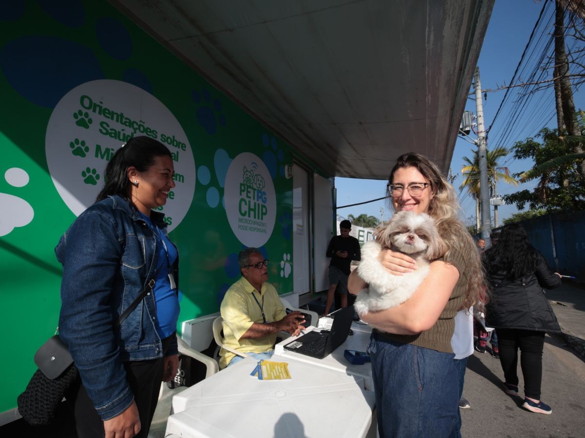 Praia Grande oferece microchipagem gratuita para pets em feiras livres; veja como participar